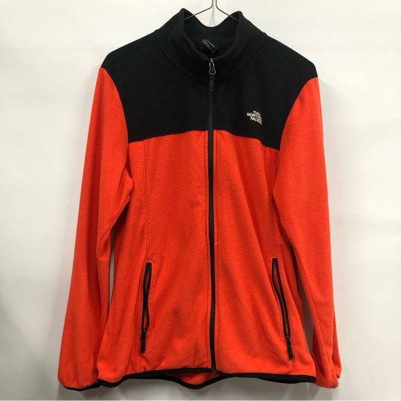 THE NORTH FACE Fleece Jacket orange & black full zippered - Picture 1 of 10